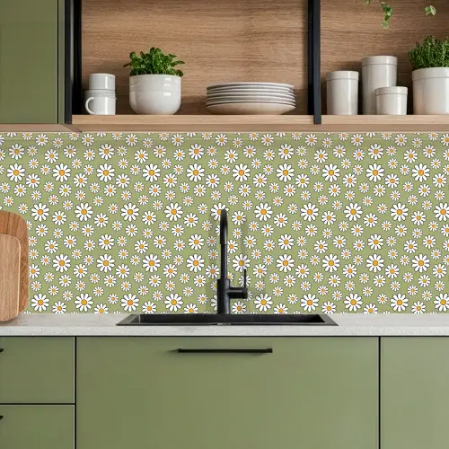 Vintage - Patronen - Bloemen - Madelief keuken achterwand 2 middel 871 -sfeer3