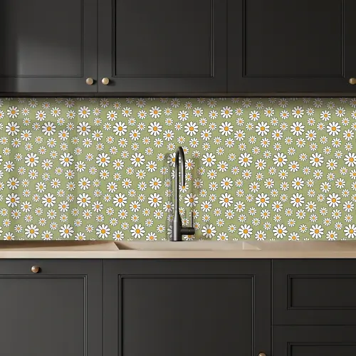 Vintage - Patronen - Bloemen - Madelief keuken achterwand 2 middel 871 -sfeer1