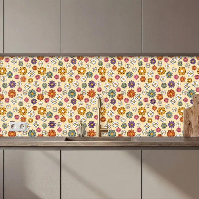 Vintage - Patronen - Bloem - Planten keuken achterwand 2 middel 871 zz_3dshopping