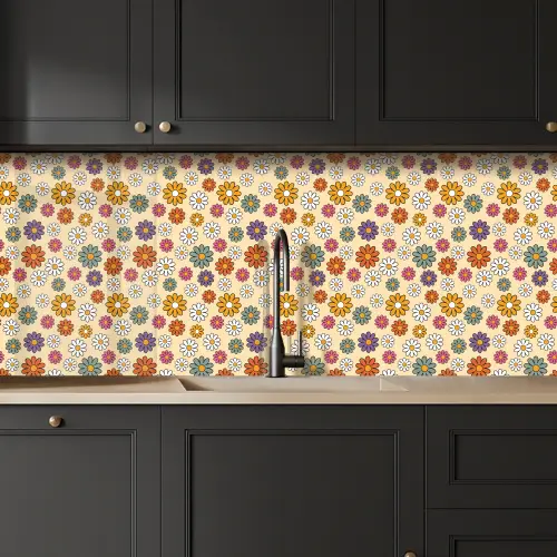 Vintage - Patronen - Bloem - Planten keuken achterwand 2 middel 871 -sfeer1