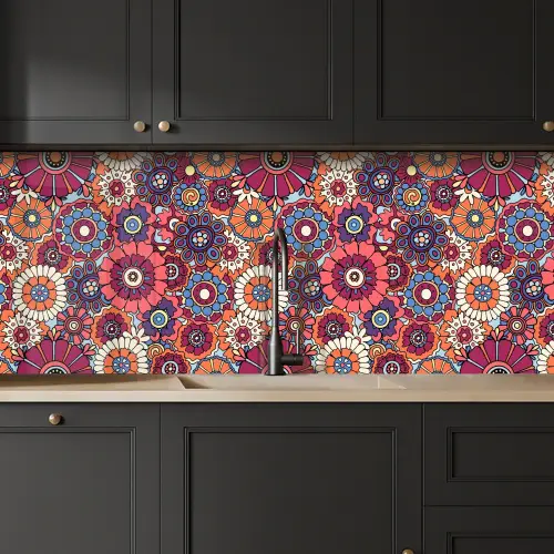 Vintage - Patronen - Bloemen - Planten keuken achterwand 2 middel 871 -sfeer1