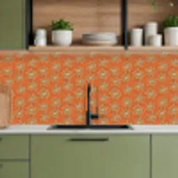 Vintage - Patronen - Bloemen - Oranje keuken achterwand 2 middel 871 -sfeer3