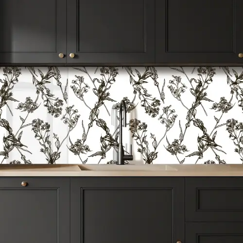 Vintage - Planten - Bloemen - Patronen keuken achterwand 2 middel 871 -sfeer1