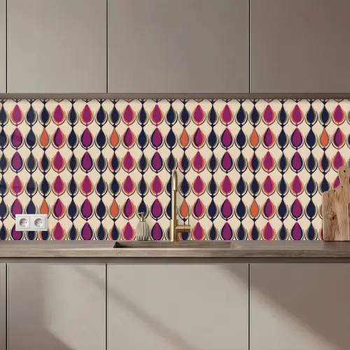 Vintage - Retro - Kleurrijk keuken achterwand 2 middel 871 zz_3dshopping