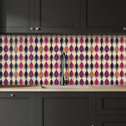 Vintage - Retro - Kleurrijk keuken achterwand 2 middel 871 -sfeer1