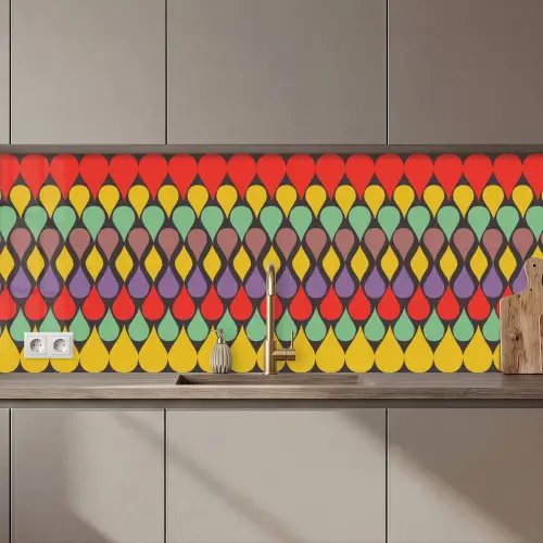Vintage - Retro - Kleuren - Patronen keuken achterwand 2 middel 871 zz_3dshopping