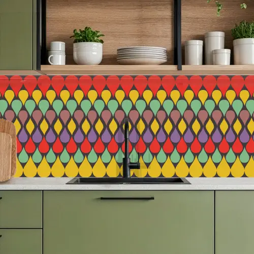 Vintage - Retro - Kleuren - Patronen keuken achterwand 2 middel 871 -sfeer3