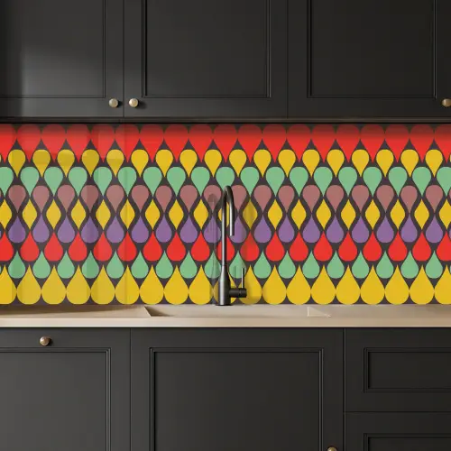 Vintage - Retro - Kleuren - Patronen keuken achterwand 2 middel 871 -sfeer1