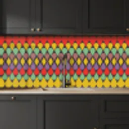 Vintage - Retro - Kleuren -  Patronen keuken achterwand 2 middel 871 -sfeer1