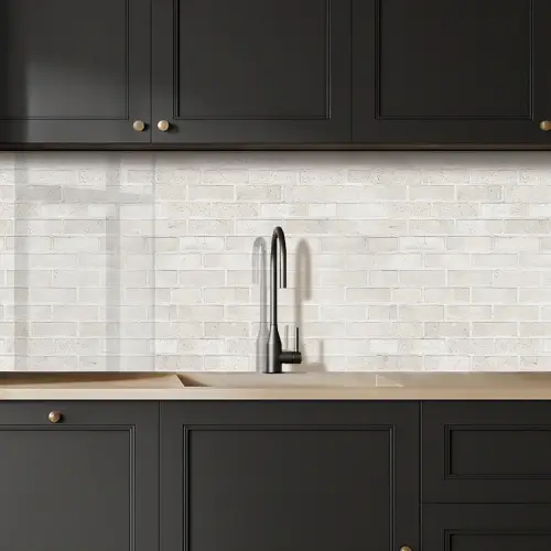 Muur - Wit - Bakstenen keuken achterwand 2 middel 871 -sfeer1