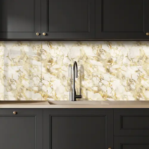 Warm - Gouden - Marmer - Patroon keuken achterwand 2 middel 871 -sfeer1