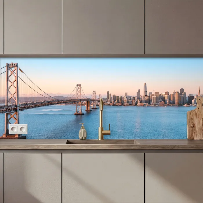 Water - Brug - Skyline - Modern keuken achterwand 2 middel zz_3dshopping