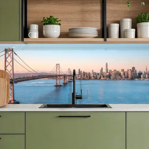 Water - Brug - Skyline - Modern keuken achterwand 2 middel -sfeer3