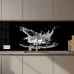 Water - Splash - Water - Zwart keuken achterwand 2 middel zz_3dshopping