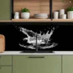 Water - Splash - Water - Zwart keuken achterwand 2 middel -sfeer3
