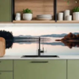 Water - Bomen - Mistlaag keuken achterwand 2 middel -sfeer3