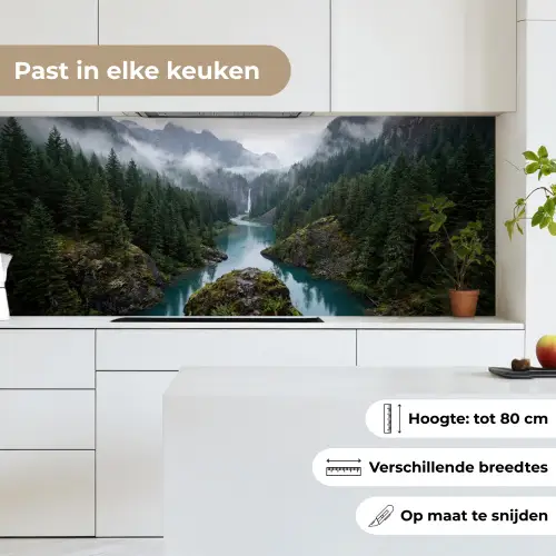 Waterval - Bomen - Bergen keuken achterwand 2 middel -sfeer4_NL