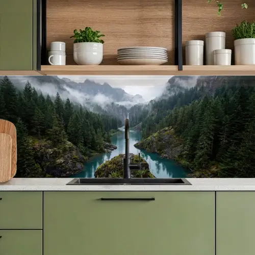 Waterval - Bomen - Bergen keuken achterwand 2 middel -sfeer3