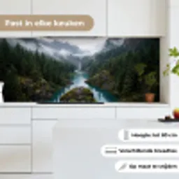 Waterval - Bomen - Bergen keuken achterwand 2 middel -sfeer4_NL