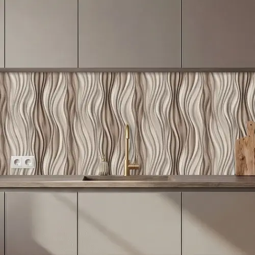 Golven - 3D - Crème keuken achterwand 2 middel 871 zz_3dshopping