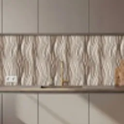 Golven - 3D - Crème keuken achterwand 2 middel 871 zz_3dshopping