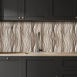 Golven - 3D - Crème keuken achterwand 2 middel 871 -sfeer1