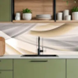 Golven - Abstract - Beige keuken achterwand 2 middel -sfeer3