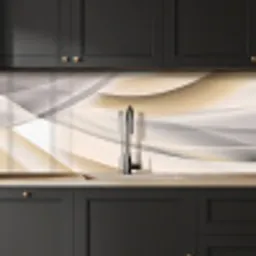 Golven - Abstract - Beige keuken achterwand 2 middel -sfeer1