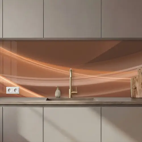 Golven - Abstract - Bruin keuken achterwand 2 middel zz_3dshopping