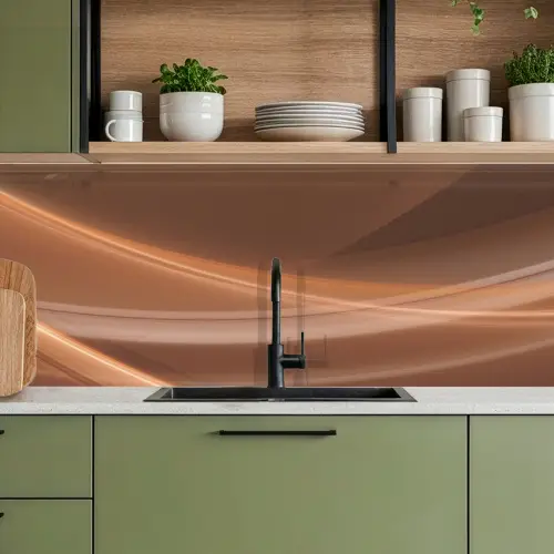 Golven - Abstract - Bruin keuken achterwand 2 middel -sfeer3