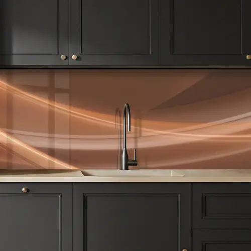 Golven - Abstract - Bruin keuken achterwand 2 middel -sfeer1
