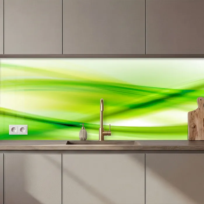 Golven - Abstract - Groen keuken achterwand 2 middel zz_3dshopping