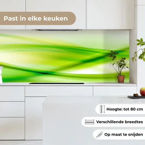 Golven - Abstract - Groen keuken achterwand 2 middel -sfeer4_NL