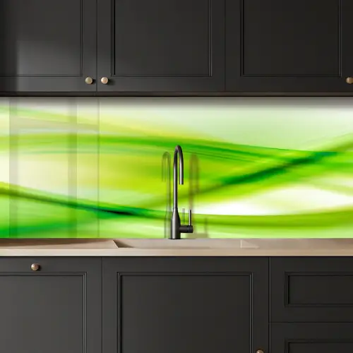 Golven - Abstract - Groen keuken achterwand 2 middel -sfeer1