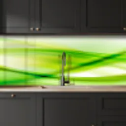 Golven - Abstract - Groen keuken achterwand 2 middel -sfeer1