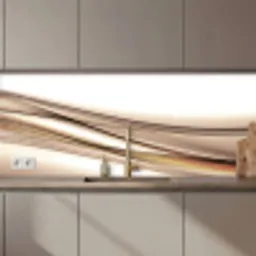 Golven - Abstract - Taupe keuken achterwand 2 middel zz_3dshopping