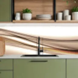 Golven - Abstract - Taupe keuken achterwand 2 middel -sfeer3