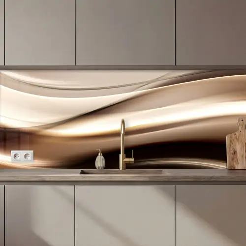 Golven - Abstract - Warm Beige keuken achterwand 2 middel zz_3dshopping