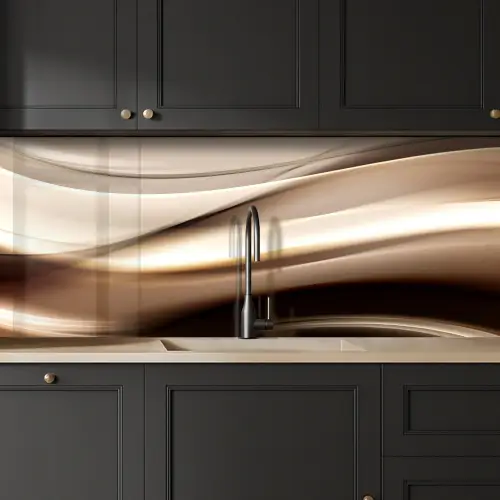 Golven - Abstract - Warm Beige keuken achterwand 2 middel -sfeer1