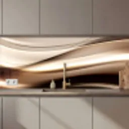 Golven - Abstract - Warm Beige keuken achterwand 2 middel zz_3dshopping