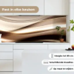Golven - Abstract - Warm Beige keuken achterwand 2 middel -sfeer4_NL