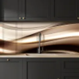 Golven - Abstract - Warm Beige keuken achterwand 2 middel -sfeer1