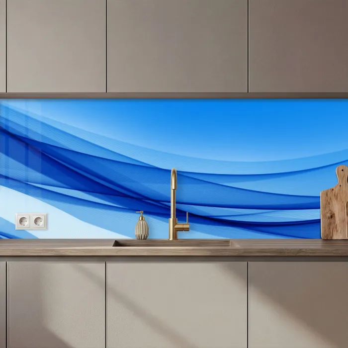 Golven - Helder - Blauw keuken achterwand 2 middel zz_3dshopping