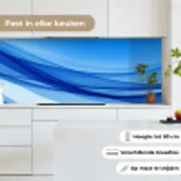 Golven - Helder - Blauw keuken achterwand 2 middel -sfeer4_NL