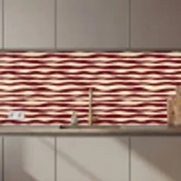 Golven - Rood - Patroon - Crème keuken achterwand 2 middel 871 zz_3dshopping