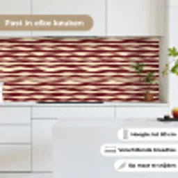 Golven - Rood - Patroon - Crème keuken achterwand 2 middel 871 -sfeer4_NL