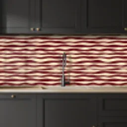 Golven - Rood - Patroon - Crème keuken achterwand 2 middel 871 -sfeer1