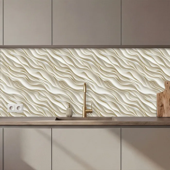 Golven - Wit - Minimalistisch keuken achterwand 2 middel 871 zz_3dshopping