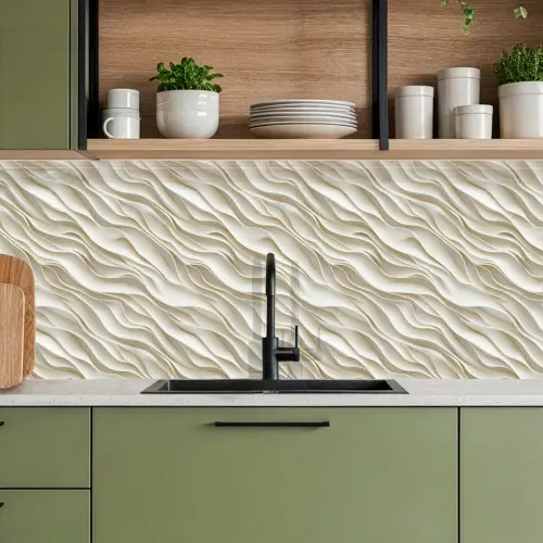 Golven - Wit - Minimalistisch keuken achterwand 2 middel 871 -sfeer3