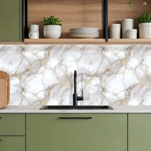 Wit - Goud - Marmer - Grijs keuken achterwand 2 middel 871 -sfeer3